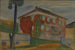 van huis met rode wingerd - Edvard Munch — weergave van het kunstwerk