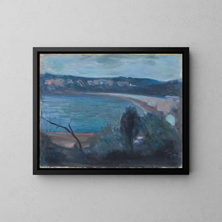Licht van de maan op de Middellandse Zee - Edvard Munch — ingelijst kunstwerk aan de muur