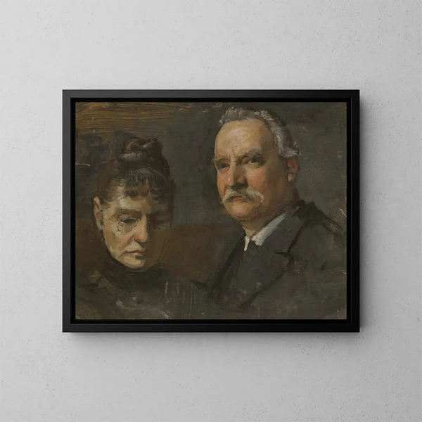 Portret van een man en een vrouw - Edvard Persus — ingelijst kunstwerk aan de muur