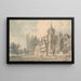 van de Exeter Cathedral en omliggende gebouwen - Edward Dayes — ingelijst kunstwerk aan de muur