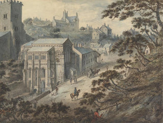 Edward Edwards - St Winifreds Well Holywell Flintshire Wales with the Artist in the Foreground.webp