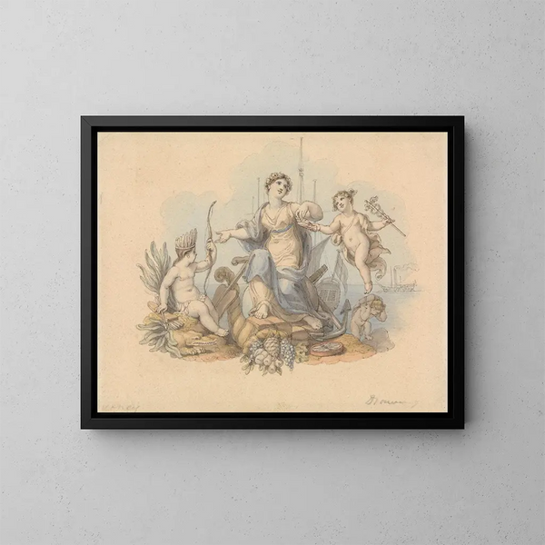 Allegorie van de beroepen van de zee - Edward Francis Burney — ingelijst kunstwerk aan de muur