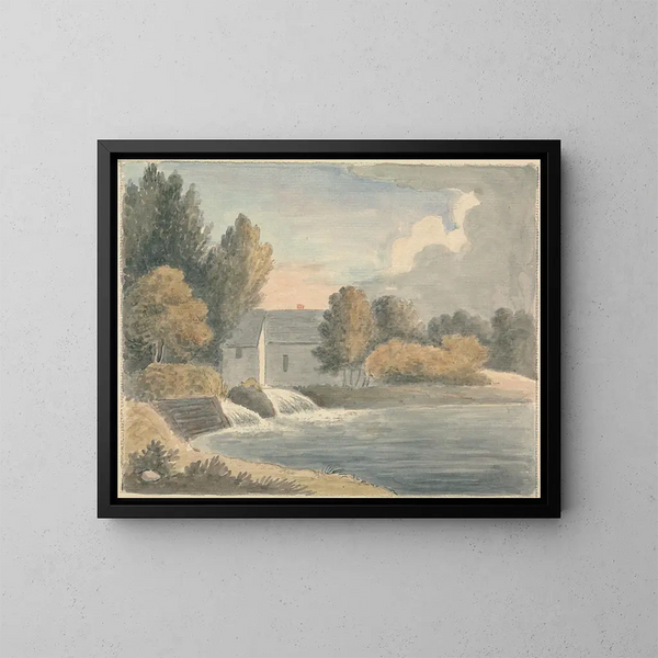 De molen van Bathampton - Edward Francis Burney — ingelijst kunstwerk aan de muur