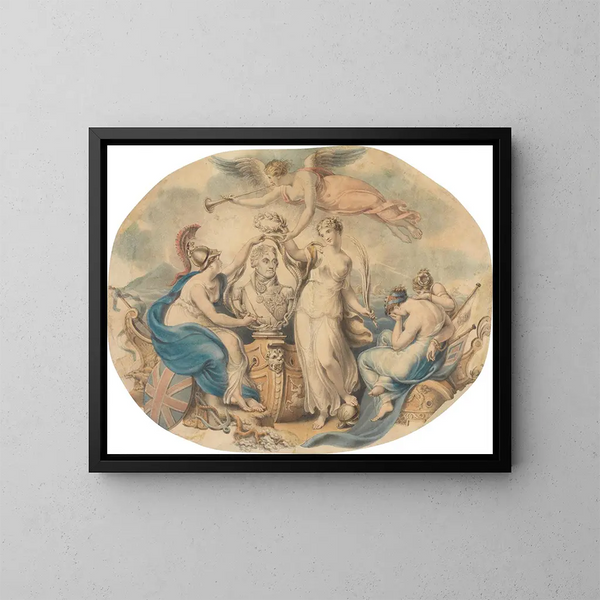 Eerbetoon aan Nelson - Edward Francis Burney — ingelijst kunstwerk aan de muur