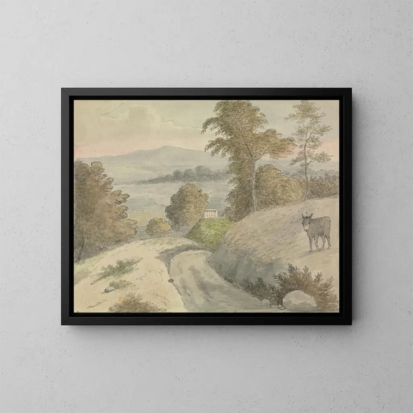 Uitzicht in Surrey - Edward Francis Burney — ingelijst kunstwerk aan de muur