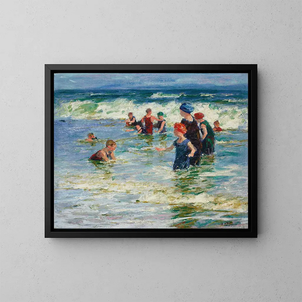 Strandscène - Edward Henry Potthast — ingelijst kunstwerk aan de muur