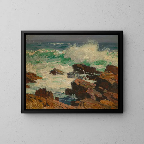 Golven die breken - Edward Henry Potthast — ingelijst kunstwerk aan de muur