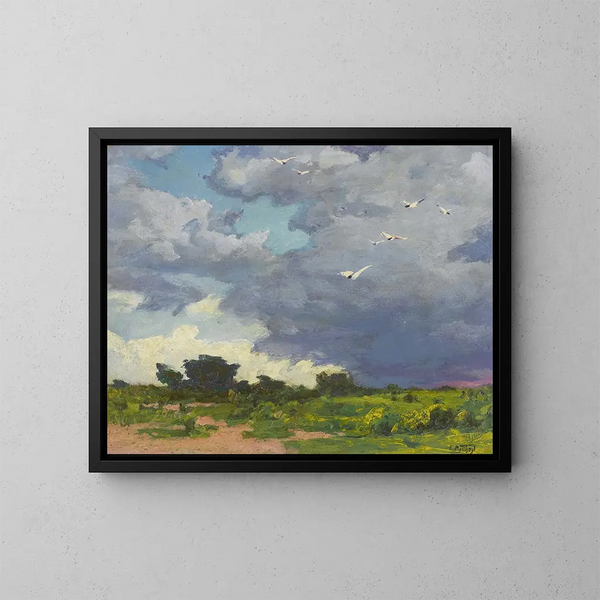 Plotse storm - Edward Henry Potthast — ingelijst kunstwerk aan de muur