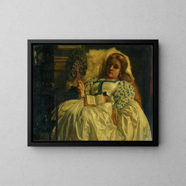 De pauwenwaaier - Edward John Poynter — ingelijst kunstwerk aan de muur