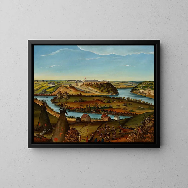 Vue du fort Snelling - Edward K Thomas — ingelijst kunstwerk aan de muur