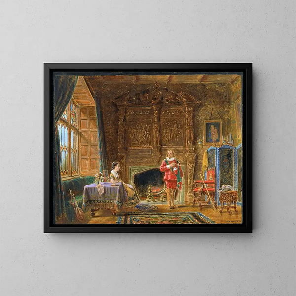 Binnen schilderij - Edward Lamson Henry — ingelijst kunstwerk aan de muur