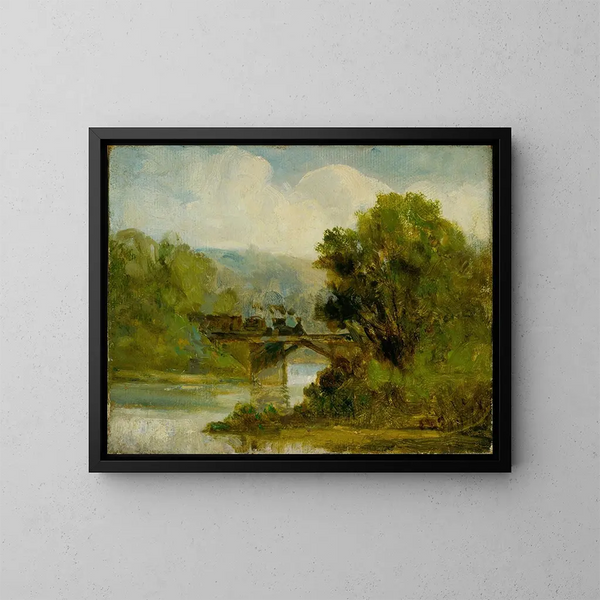 Trein - Edward Mitchell Bannister — ingelijst kunstwerk aan de muur