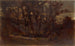 Bos scène zonder titel omgevallen boom op de voorgrond en huis op de achtergrond - Edward Mitchell Bannister — weergave van het kunstwerk