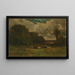 Landschap zonder titel met koeien en bomen - Edward Mitchell Bannister — ingelijst kunstwerk aan de muur