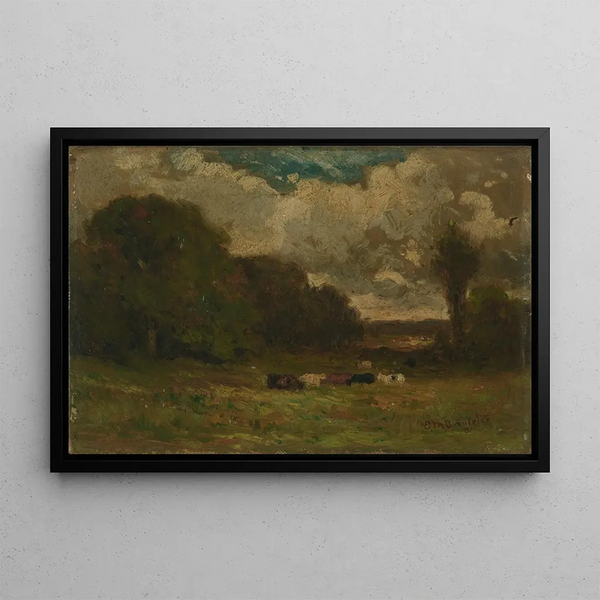 Edward Mitchell Bannister - Untitled landscape with cows and trees.webp
