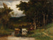 Landschap zonder titel met koeien in een beekje bij de bomen - Edward Mitchell Bannister — weergave van het kunstwerk