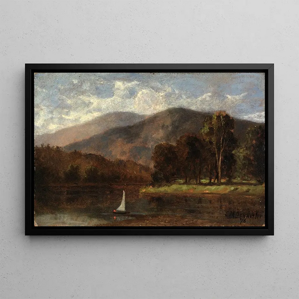 Edward Mitchell Bannister - Untitled sailboat in river.webp