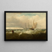 Storm op zee bij New Castle Delaware - Edward Moran — ingelijst kunstwerk aan de muur