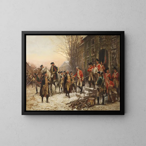 George Washington 1732-1799 voor Nassau Hall - Edward Percy Moran — ingelijst kunstwerk aan de muur