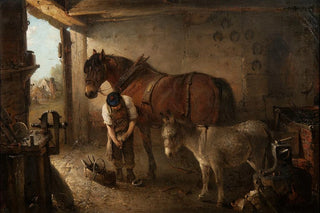 Edward Robert Smythe - A Farrier Shoeing A Plough Horse.webp