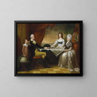La famille Washington - Edward Savage — ingelijst kunstwerk aan de muur