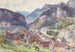 Vue de la Ville de Feldkirch dans le Vorarlberg - Edward Theodore Compton — weergave van het kunstwerk