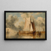 Hollandse zeilerschilderij op het Zuiderzee met een windmolen op de achtergrond - Edward William Cooke — ingelijst kunstwerk aan de muur