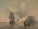 Op de open zee bij het eiland Wight - Edward William Cooke — weergave van het kunstwerk