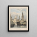 Marches du New London Bridge, St Magnus the Monument en een deel van de Old Bridge - Edward William Cooke — ingelijst kunstwerk aan de muur