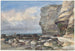 De rotsachtige strand en de kliffen bij Fécamp - Edward William Cooke — weergave van het kunstwerk