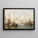 Trabaccoli transportant du bois, San Giorgio Maggiore et la Dogana au loin - Edward William Cooke — ingelijst kunstwerk aan de muur