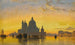 Venetië, zonsondergang achter de Santa Maria della Salute kerk - Edward William Cooke — weergave van het kunstwerk