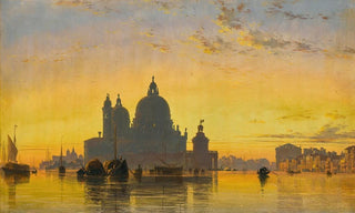 Edward William Cooke - Venice Sunset Behind The Church Of Santa Maria Della Salute.webp