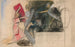Studie van compositie voor De Zeven Hoofdzonden in de serie fresco's De Zoektocht naar de Heilige Graal in de openbare bibliotheek van Boston - Edwin Austin Abbey — weergave van het kunstwerk
