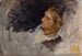 Studie van Hamlet voor de scène uit het stuk Hamlet Acte III Scène II - Edwin Austin Abbey — weergave van het kunstwerk