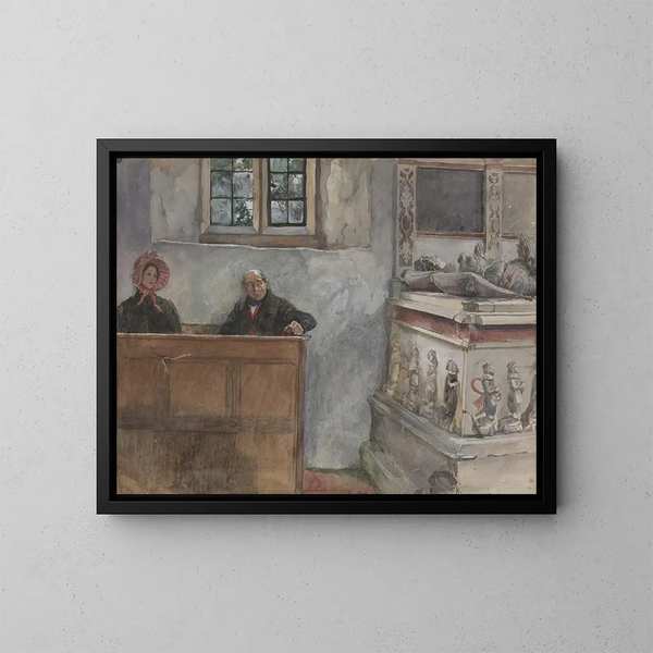 in de kerk - Edwin Austin Abbey — ingelijst kunstwerk aan de muur