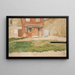 Studie van de buitenkant van een gebouw in rode baksteen - Edwin Austin Abbey — ingelijst kunstwerk aan de muur