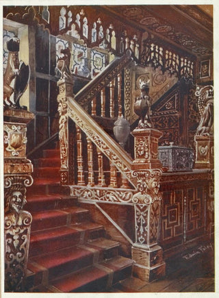 Edwin Foley - Carved oaken stairway Godinton.webp