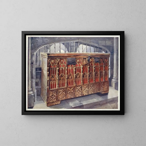 kist met steunberen uit de 14e eeuw - Edwin Foley — ingelijst kunstwerk aan de muur