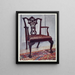 Fauteuil en mahonie stijl Chippendale - Edwin Foley — ingelijst kunstwerk aan de muur