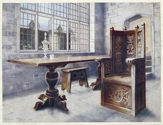 Edwin Foley - Oak trestle table Mine hosts chair.webp