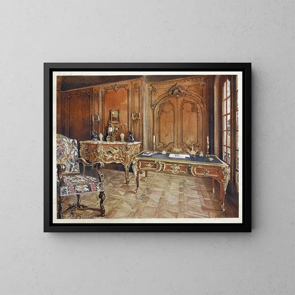 Franse stijl Régence schilderij met paneel - Edwin Foley — ingelijst kunstwerk aan de muur