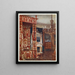 Bed Queen Anne commode op poot Chandelier in hout - Edwin Foley — ingelijst kunstwerk aan de muur