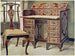 schrijftafel in notenhout marqueterie - Edwin Foley — weergave van het kunstwerk