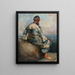 Persian peasant painting sitting on top of a rock - Edwin Lord Weeks — framed artwork on a wall