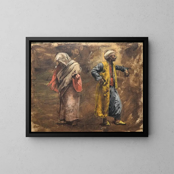 Studie van twee figuren - Edwin Lord Weeks — ingelijst kunstwerk aan de muur