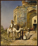 van het oude moskee met blauwe tegels buiten Delhi, India - Edwin Lord Weeks — weergave van het kunstwerk