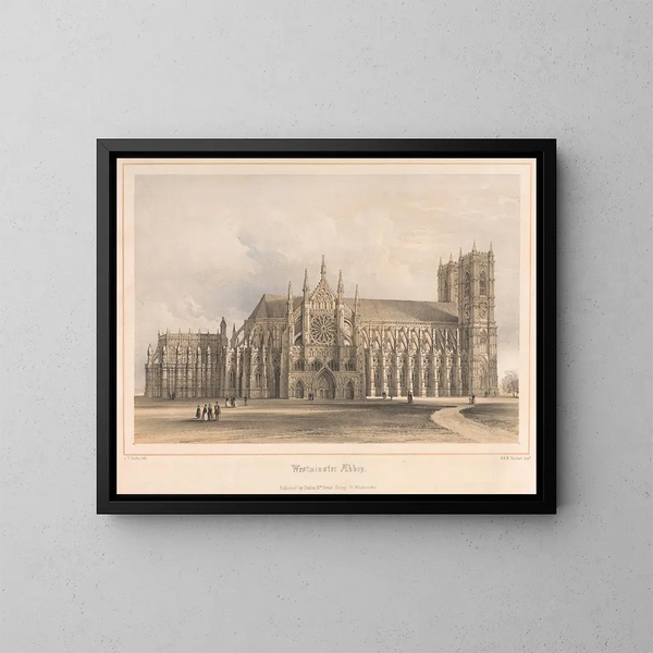 Abdij van Westminster - Edwin Thomas Dolby — ingelijst kunstwerk aan de muur