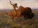 Indianenjacht op buffels - Edwin Willard Deming — weergave van het kunstwerk
