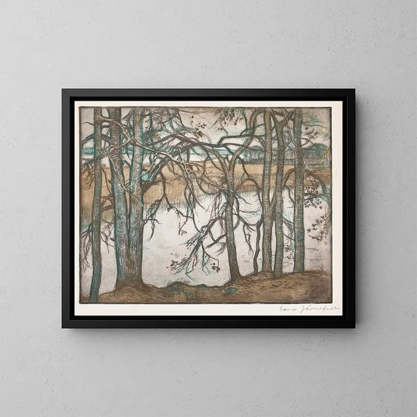 Rivage du lac avec des roseaux - Eero Järnefelt — ingelijst kunstwerk aan de muur
